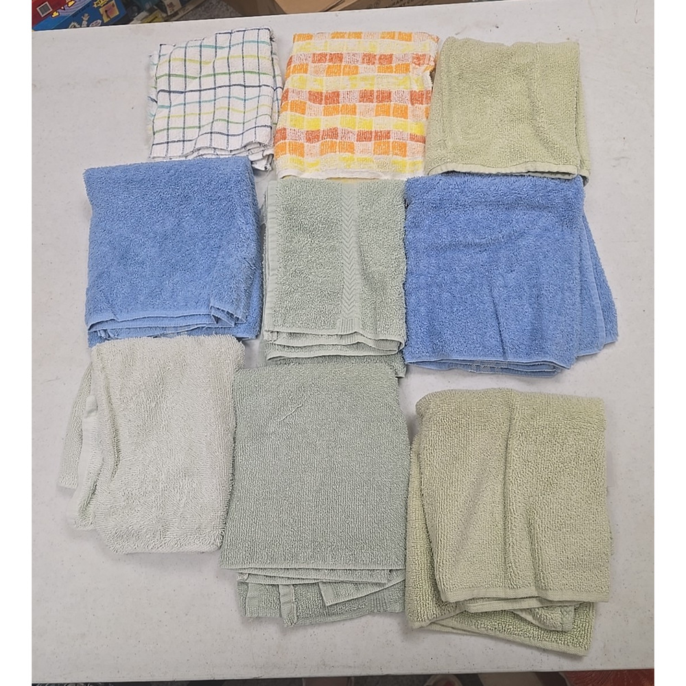 Lot‎ of 9 VTG Westpoint Stevens Home Trends Thin Absorbent Kitchen Hand Towels